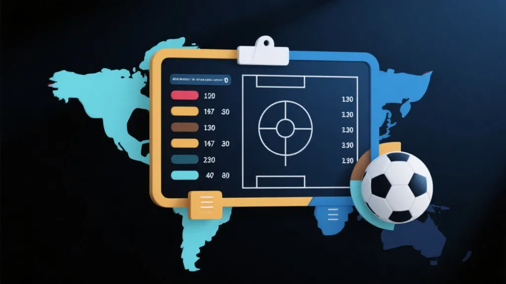 世界杯预选赛积分榜与球队状态分析的视觉概念图